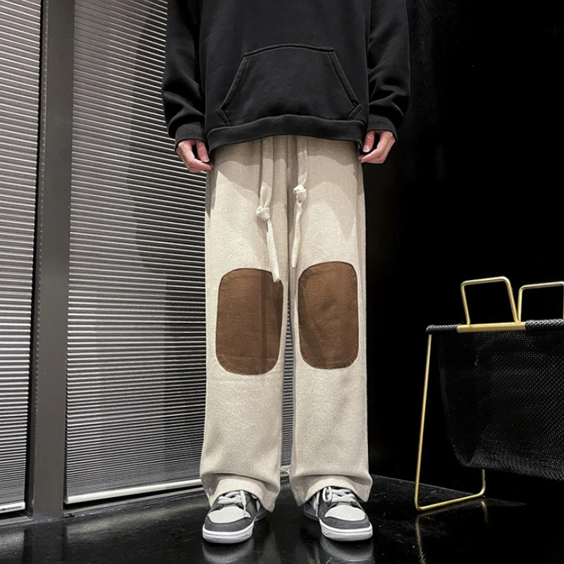 2023 Autumn Winter Woolen Patch Pant Mens Wide-leg Straight Pants Fashion Apricot Casual Loose Men Drawstring Trousers 2XL-M
2023 Autumn Winter Woolen Patch Pant Mens Wide-leg Straight Pants Fashion Apricot Casual Loose Men Drawstring Trousers 2XL-M