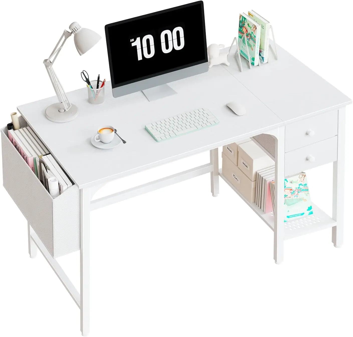 40 Inch White Small Desk with Drawers for Home Office, Modern Simple Study Writing Table PC Desks
40 Inch White Small Desk with Drawers for Home Office, Modern Simple Study Writing Table PC Desks