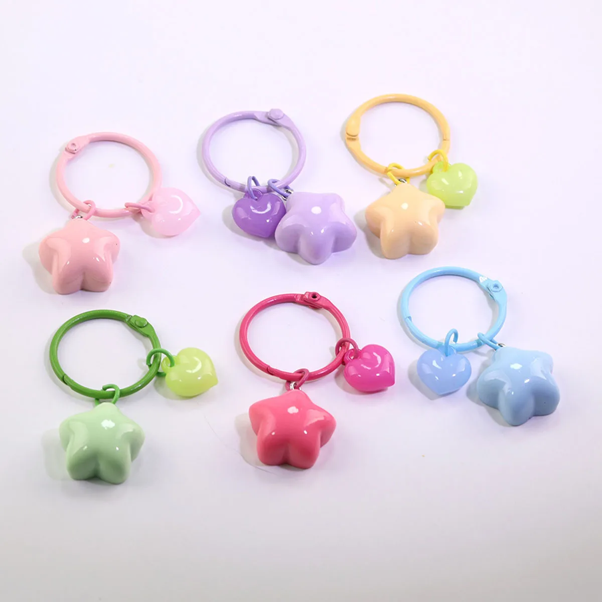 10Pcs Metal Keyrings Buckle With Stars Heart Pendant Colored Keychain For Diy Jewelry Making Key Ring DIY Accessories
10Pcs Metal Keyrings Buckle With Stars Heart Pendant Colored Keychain For Diy Jewelry Making Key Ring DIY Accessories