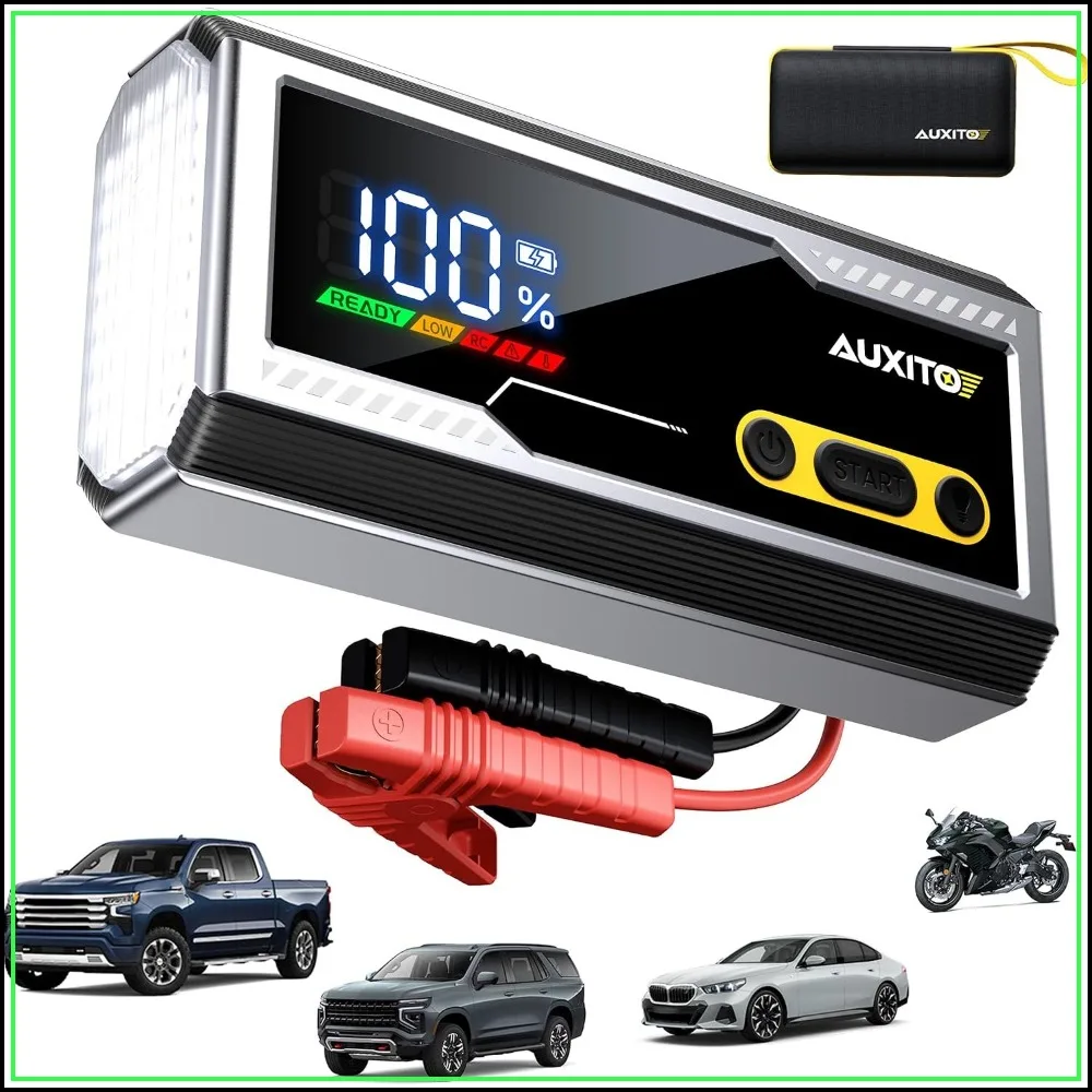 6000A Jump Starter 12V Car Battery Booster Up to 12L Diesel with LED Display & Flashlight
6000A Jump Starter 12V Car Battery Booster Up to 12L Diesel with LED Display & Flashlight