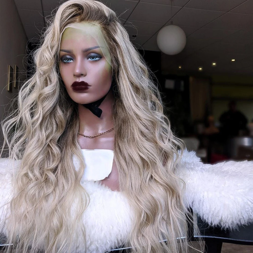 Brazilian Human Hair Creamy Blonde Lace Front Wig With Dark Roots 200% Slight Wavy Highlights HD Full Lace Wig Transparent Lace
Brazilian Human Hair Creamy Blonde Lace Front Wig With Dark Roots 200% Slight Wavy Highlights HD Full Lace Wig Transparent Lace