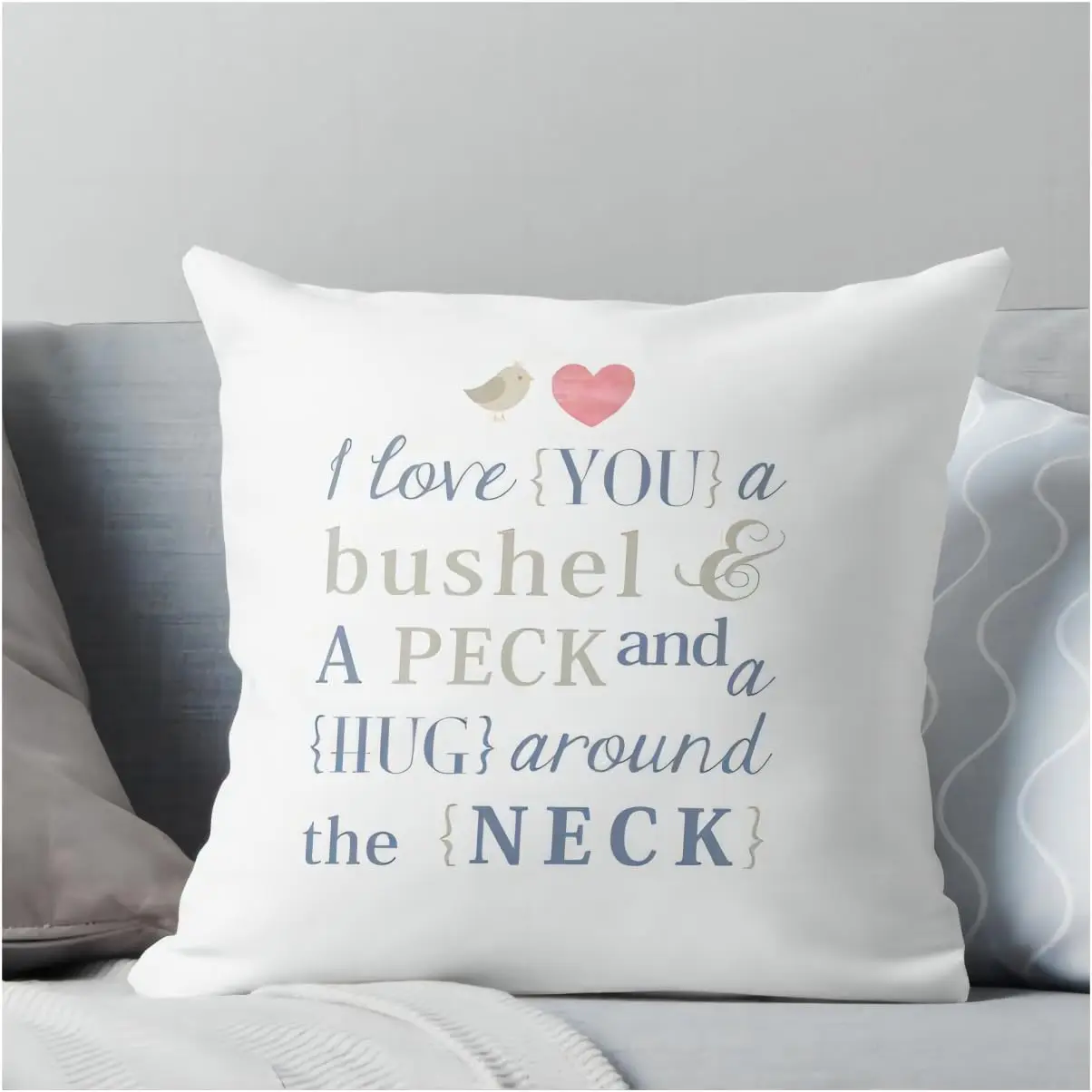 I Love You a Bushel and a Peck Pillow Cover, Square Throw Pillowcase 18x18 Inch
I Love You a Bushel and a Peck Pillow Cover, Square Throw Pillowcase 18x18 Inch