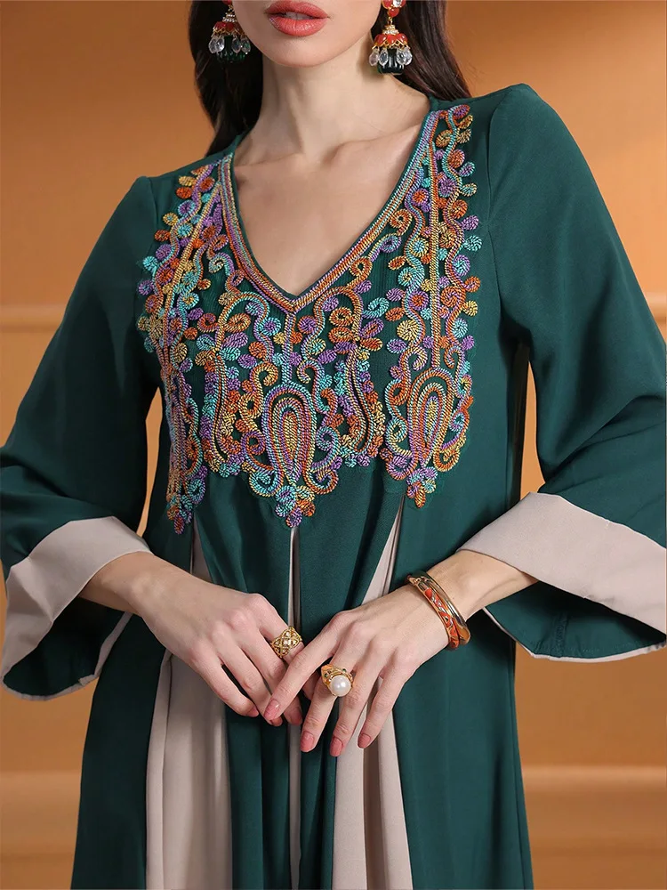 Evening dress Muslim dress fashionable decal long sleeved loose fitting women's robe elegant long dress for dinner party vestido
Evening dress Muslim dress fashionable decal long sleeved loose fitting women's robe elegant long dress for dinner party vestido
