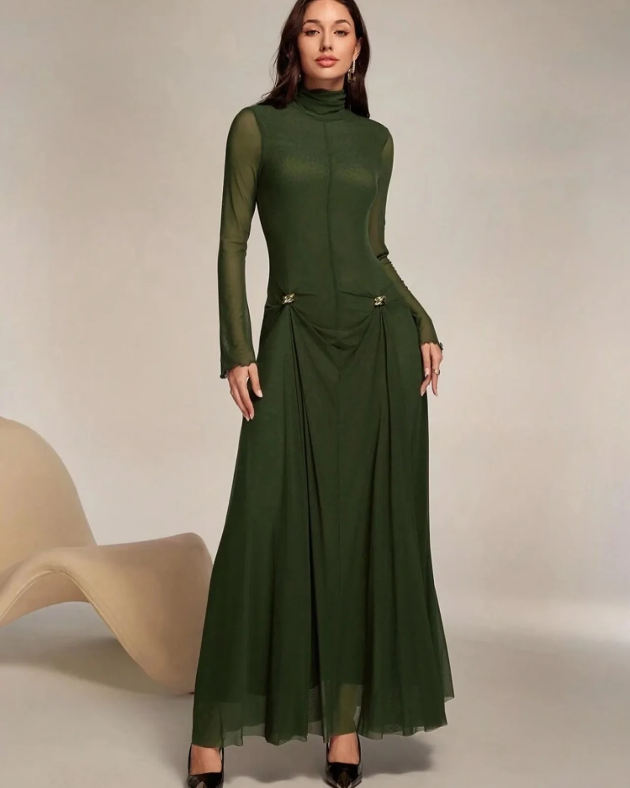 Customized Temperament Chiffon Evening Dresses High Quality Long Sleeves High Collar Celebrity Gowns Custom Size Party
Customized Temperament Chiffon Evening Dresses High Quality Long Sleeves High Collar Celebrity Gowns Custom Size Party