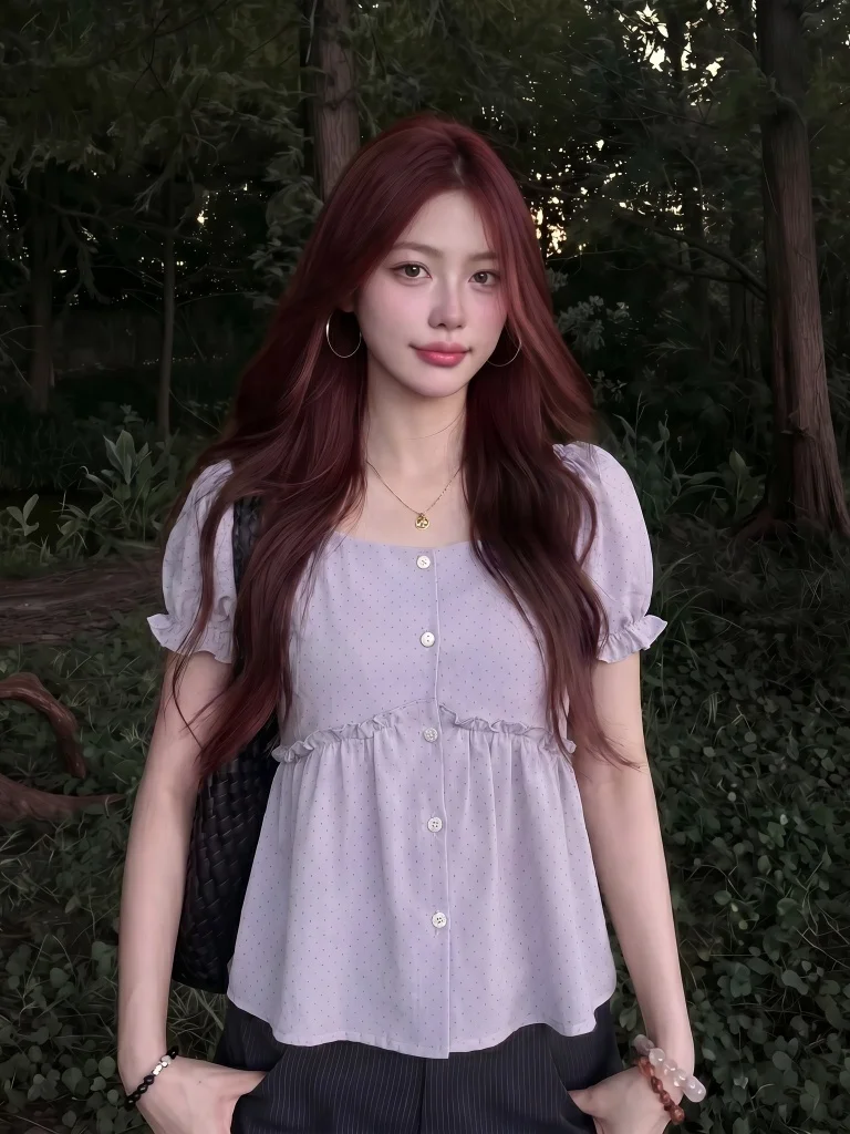 Purple Polka Dot Blouse Women's Summer New Style Baby Doll Shirt Square Collar Flared Sleeve Loose Fit Commute Style Korean V...
Purple Polka Dot Blouse Women's Summer New Style Baby Doll Shirt Square Collar Flared Sleeve Loose Fit Commute Style Korean V...
