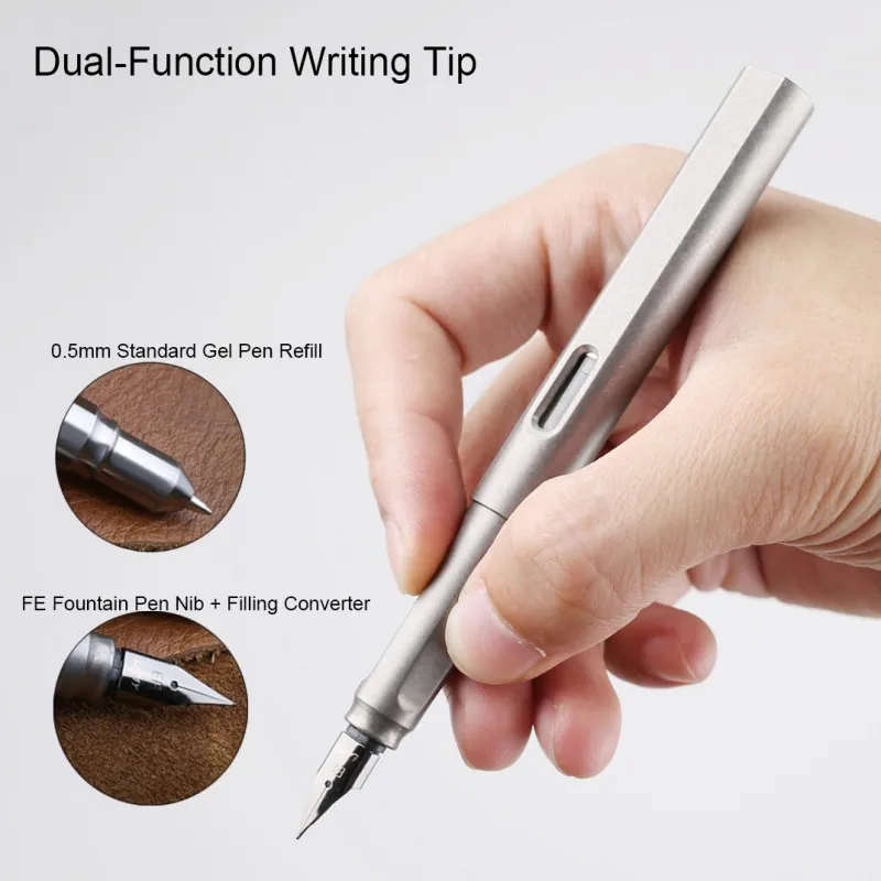 Head Replaceable Business Signature Writing Pen 2-in-1 Titanium Alloy Pen Gel Pen Head and Fountain Pen Outdoor Tools
Head Replaceable Business Signature Writing Pen 2-in-1 Titanium Alloy Pen Gel Pen Head and Fountain Pen Outdoor Tools