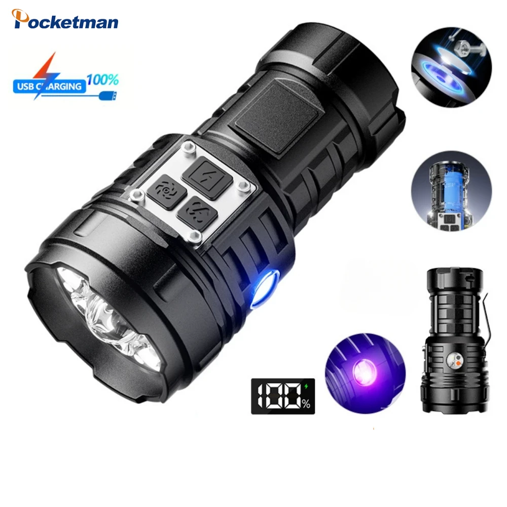Powerful Mini Flashlight USB Rechargeable Keychain Handlight Violet Light Digital Display Magnet Torch Outdoor Camping Detection
Powerful Mini Flashlight USB Rechargeable Keychain Handlight Violet Light Digital Display Magnet Torch Outdoor Camping Detection