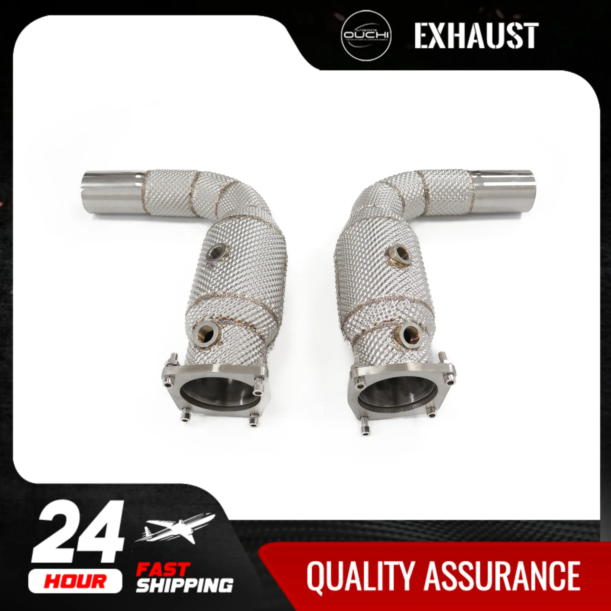 OUCHI Exhaust System High Flow Performance Downpipe for Porsche 911 Turbo S 991.2 3.8T 2016-2019 With Heat Shield Racing Pipe
OUCHI Exhaust System High Flow Performance Downpipe for Porsche 911 Turbo S 991.2 3.8T 2016-2019 With Heat Shield Racing Pipe