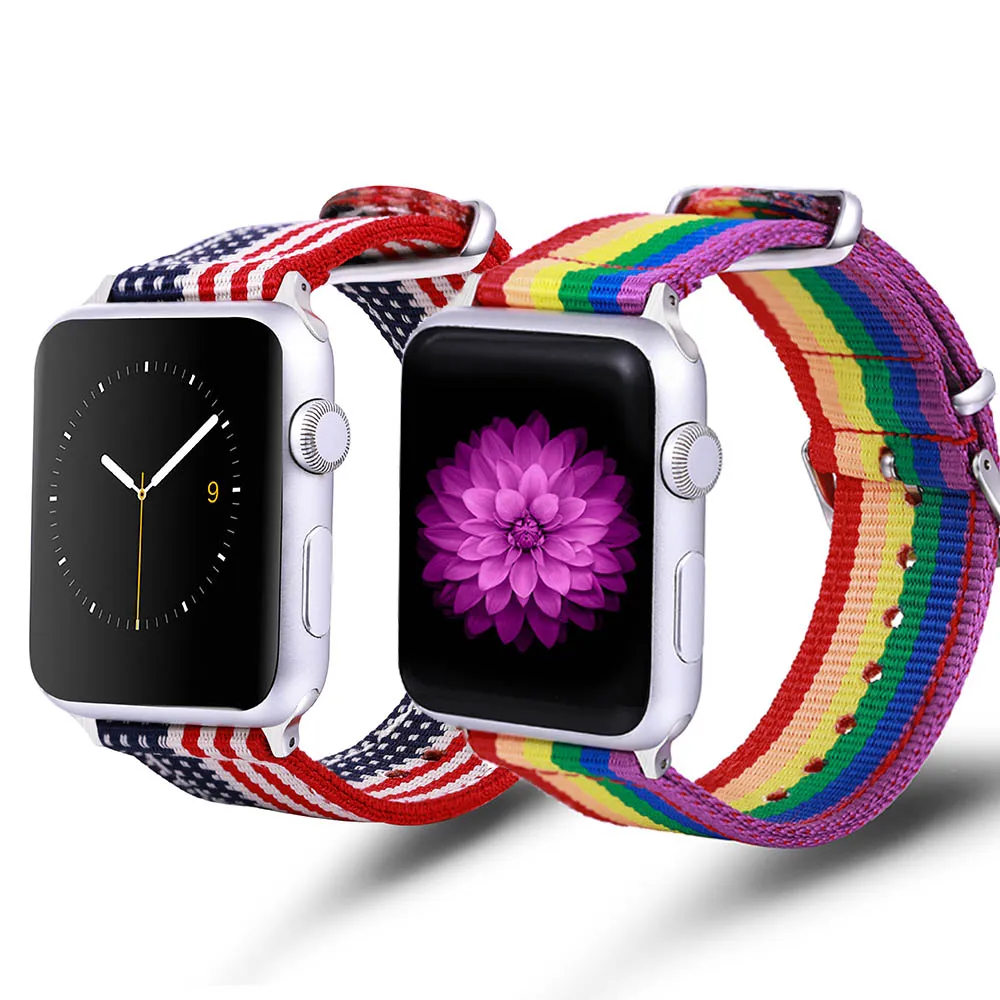 For Apple 7 Nylon StrapSeries SE 6/5/4/3/2/1 Rainbow Strap iWatch Strap Series 38mm 40mm 42mm 44mm Sport Smart Watch Strap
For Apple 7 Nylon StrapSeries SE 6/5/4/3/2/1 Rainbow Strap iWatch Strap Series 38mm 40mm 42mm 44mm Sport Smart Watch Strap