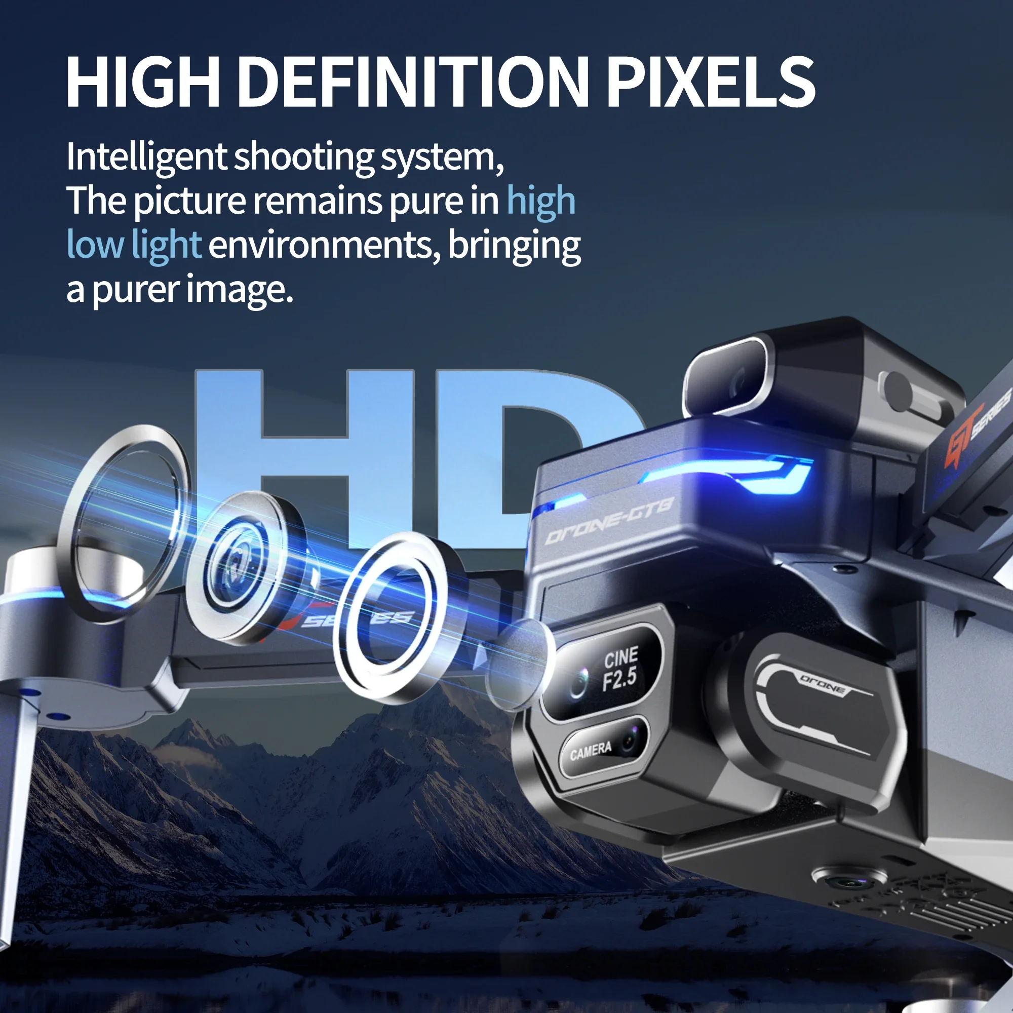 2025 new GTR8 obstacle avoidance front and rear three camera aerial photography brushless drone wide-angle high-definition wifi
2025 new GTR8 obstacle avoidance front and rear three camera aerial photography brushless drone wide-angle high-definition wifi