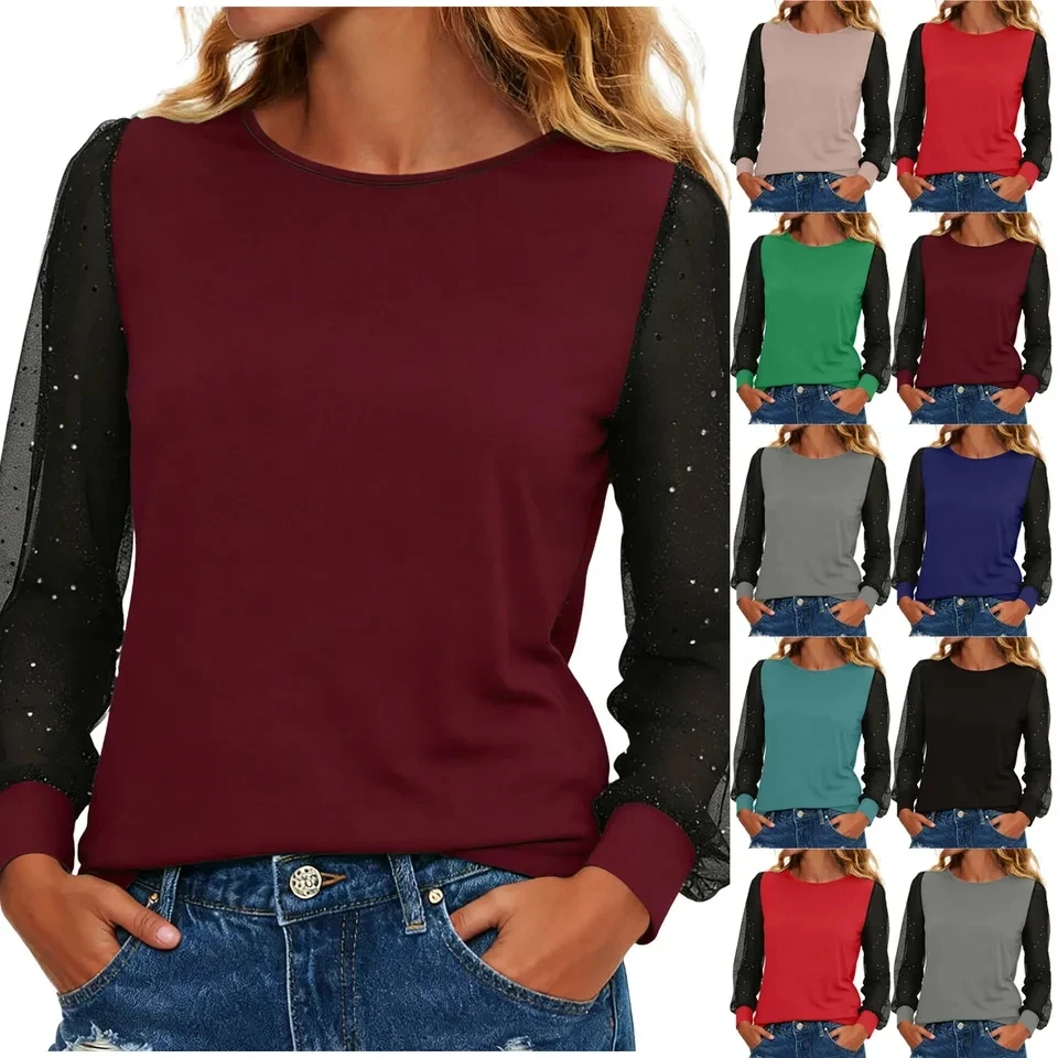 Women Sparkling Sequins Blouses See-Through Mesh Long Sleeve Blouse Shirts Elegant V-Neck Club Party Tops Solid Color Blusas
Women Sparkling Sequins Blouses See-Through Mesh Long Sleeve Blouse Shirts Elegant V-Neck Club Party Tops Solid Color Blusas