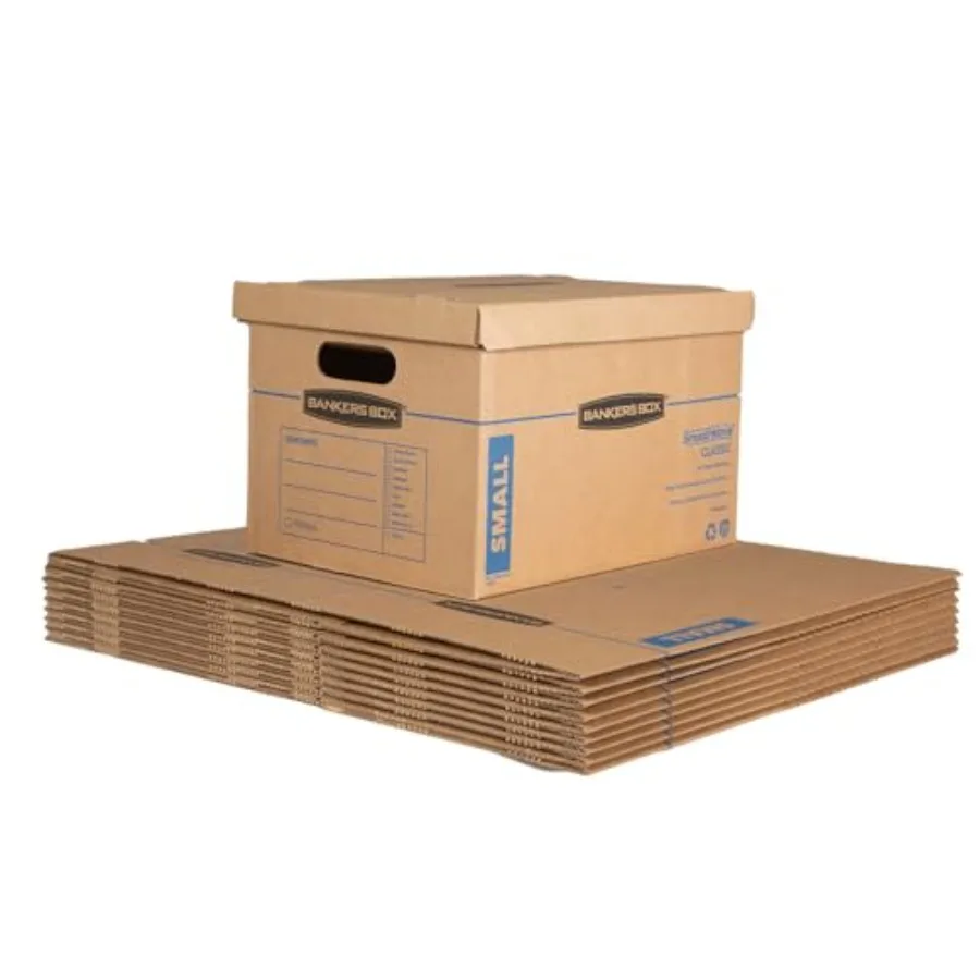 Small Classic Moving Box, 10-Pack, Reinforced Handles, Tape-Free Assembly, 15 x 12 x 10 Inch 7714901
Small Classic Moving Box, 10-Pack, Reinforced Handles, Tape-Free Assembly, 15 x 12 x 10 Inch 7714901