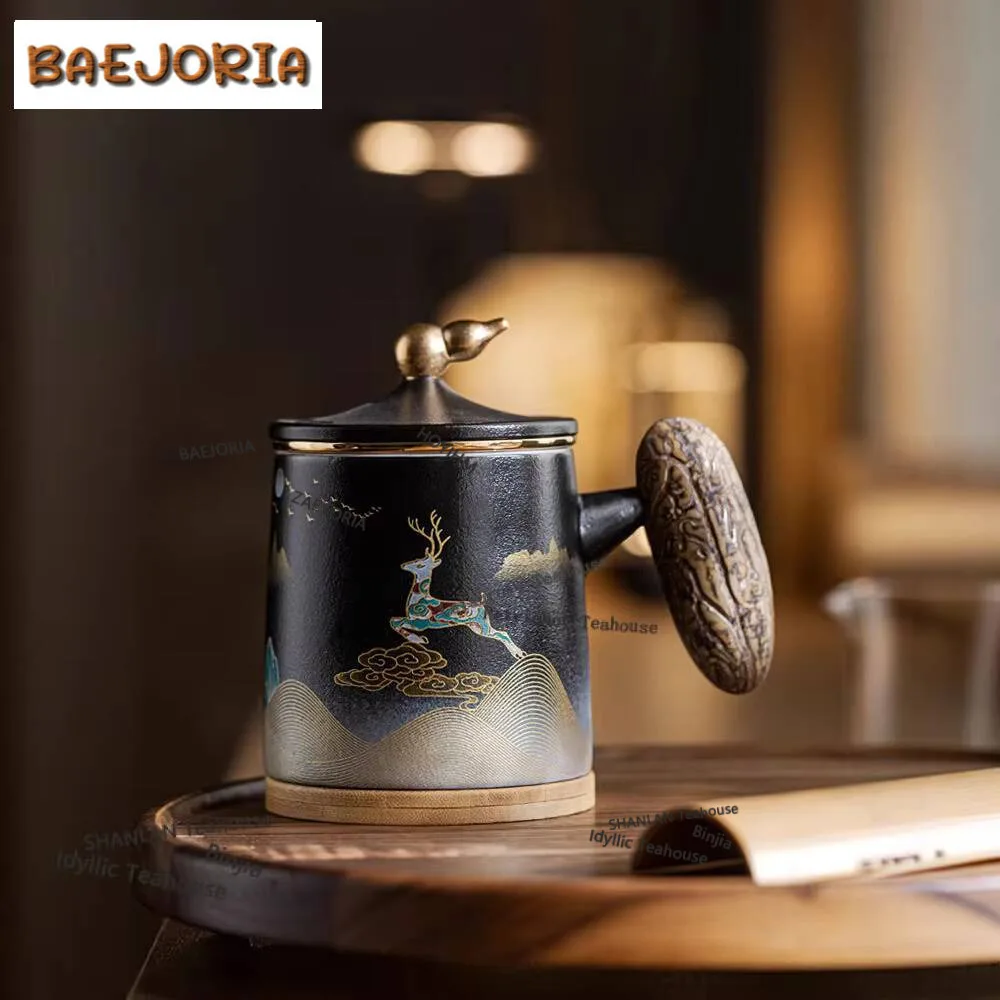 419ml Gilt Silver Frosted Deer Bodhi Wood Handle Filter Tea Separator Cup Zen Tea Mug With Infuser Tea Making Office Water Cup
419ml Gilt Silver Frosted Deer Bodhi Wood Handle Filter Tea Separator Cup Zen Tea Mug With Infuser Tea Making Office Water Cup