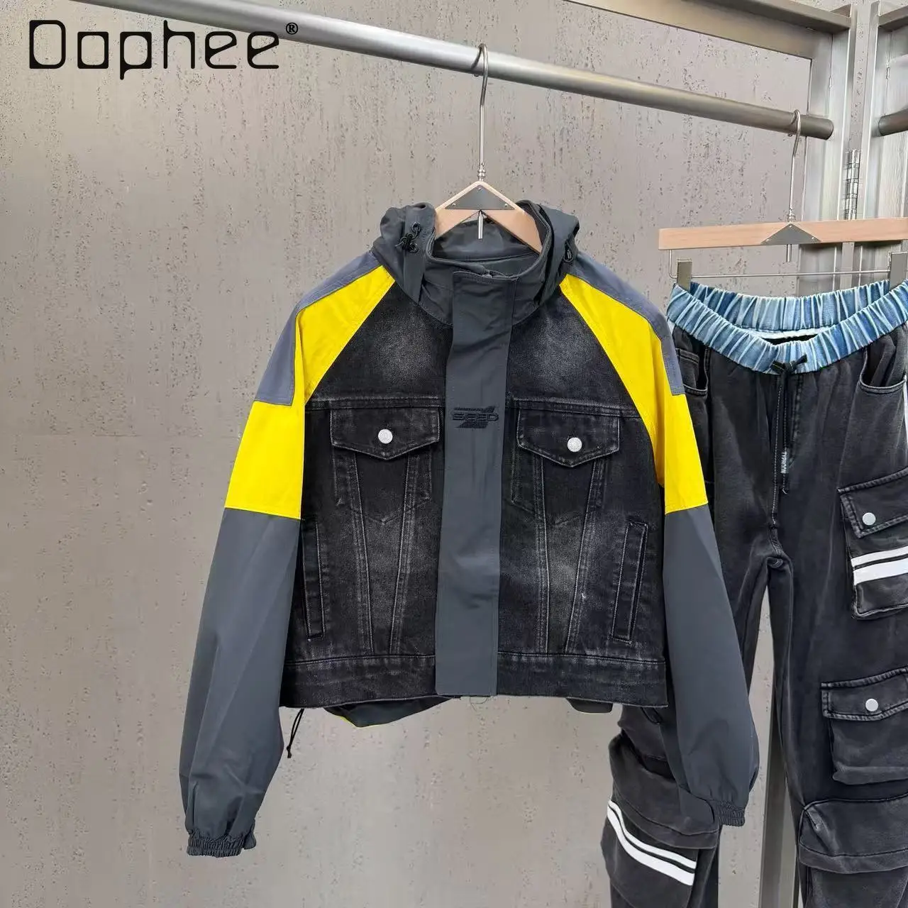2026 Spring Trendy Personalized Patchwork Color-Block Denim Long-Sleeve Hooded Casual Loose Jacket Street Fashion Short Coat
2026 Spring Trendy Personalized Patchwork Color-Block Denim Long-Sleeve Hooded Casual Loose Jacket Street Fashion Short Coat