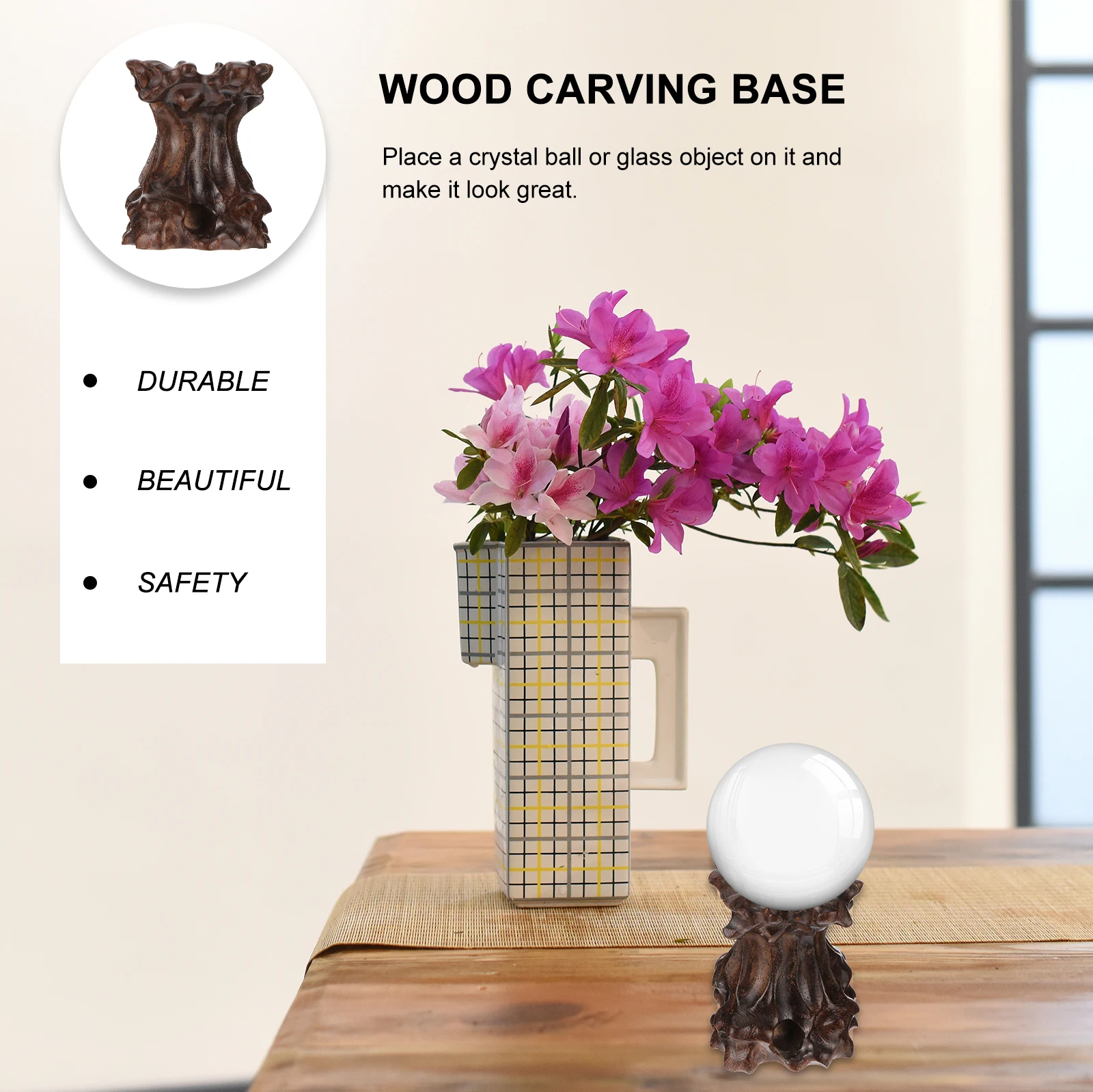 Wood Carving Base 3.5cm High 6cm Crystal Ball Stand Holder Sphere Pedestal Stone Display Gemstone Risers Wooden Art Craft Home
Wood Carving Base 3.5cm High 6cm Crystal Ball Stand Holder Sphere Pedestal Stone Display Gemstone Risers Wooden Art Craft Home