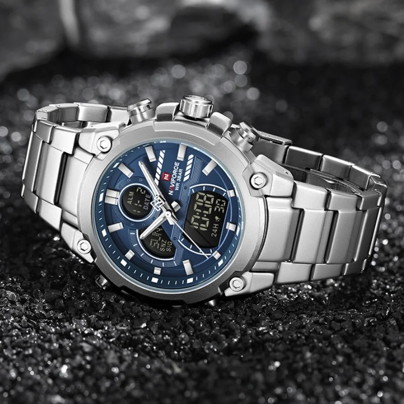 NAVIFORCE Watch For Men Stainless Steel Sport Casual Fashion Dual Display Sport Multifunction Chronograph men Waterproof Watch
NAVIFORCE Watch For Men Stainless Steel Sport Casual Fashion Dual Display Sport Multifunction Chronograph men Waterproof Watch