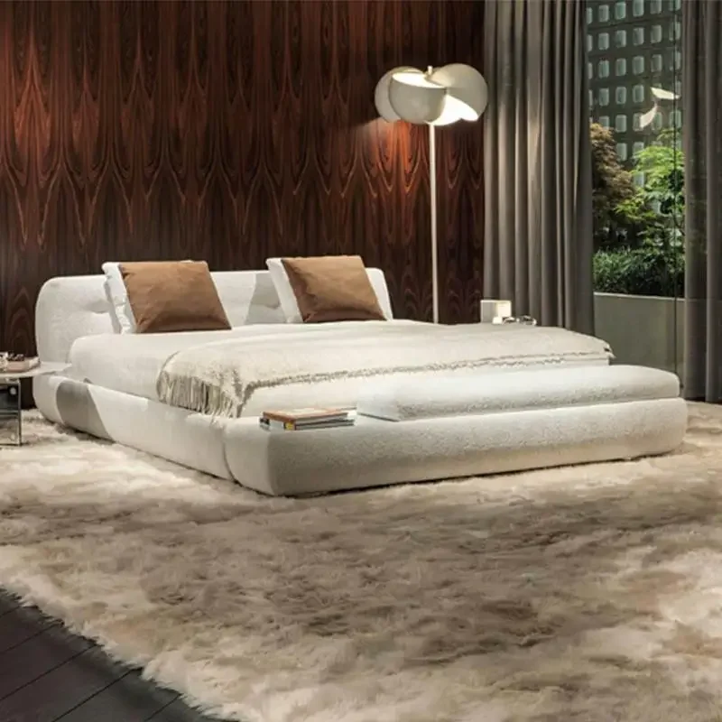 Cream High Quality Bed Minimalist Princess Design Home Confortable Bed Aesthetics Modern Wedding Cama Casal Nordic Furniture
Cream High Quality Bed Minimalist Princess Design Home Confortable Bed Aesthetics Modern Wedding Cama Casal Nordic Furniture