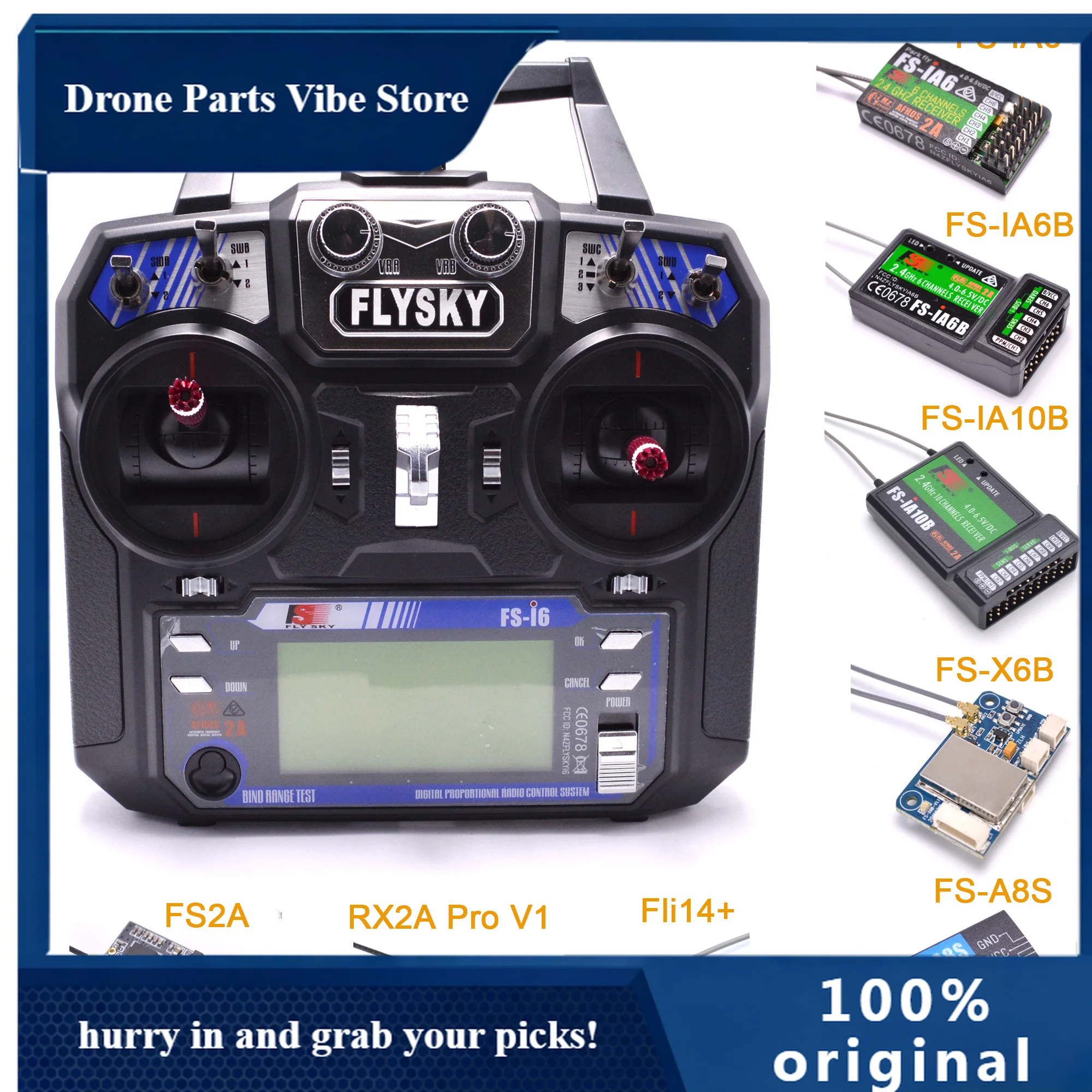 Радиопередатчик APFLYSKY FS-i6 i6 2.4G 6CH AFHDS с приемниками iA6B, X6B, A8S, R6B, iA10B, RX2A для радиоуправляемых FPV дронов и самолетов
Радиопередатчик APFLYSKY FS-i6 i6 2.4G 6CH AFHDS с приемниками iA6B, X6B, A8S, R6B, iA10B, RX2A для радиоуправляемых FPV дронов и самолетов