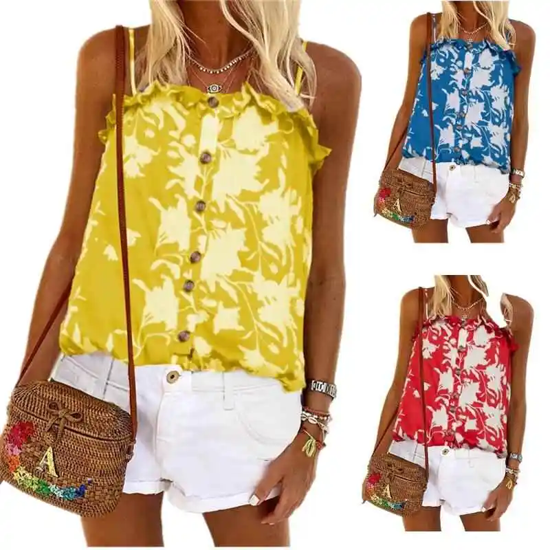 Женская футболка Street Sle с открытыми плечами и рюшами на бретельках, с принтом на пуговицах, прямой силуэт, летняя модная женская футболка...
Женская футболка Street Sle с открытыми плечами и рюшами на бретельках, с принтом на пуговицах, прямой силуэт, летняя модная женская футболка...