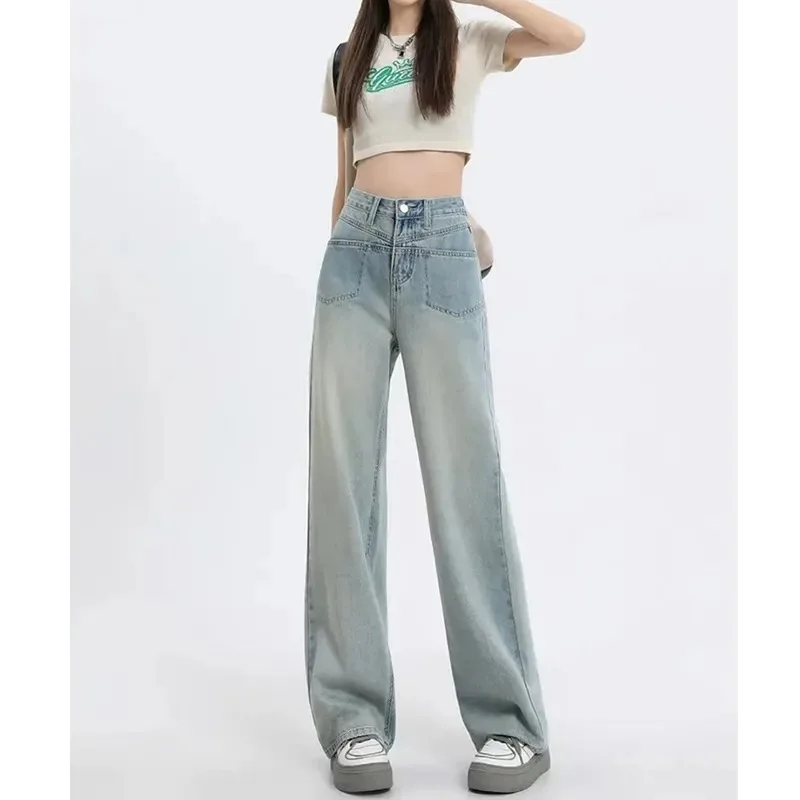 Versatile High Waist Wide Leg Jeans Women's Loose Fit Slimming Outerwear Straight American Style Commute Fashion Spring Colle...
Versatile High Waist Wide Leg Jeans Women's Loose Fit Slimming Outerwear Straight American Style Commute Fashion Spring Colle...