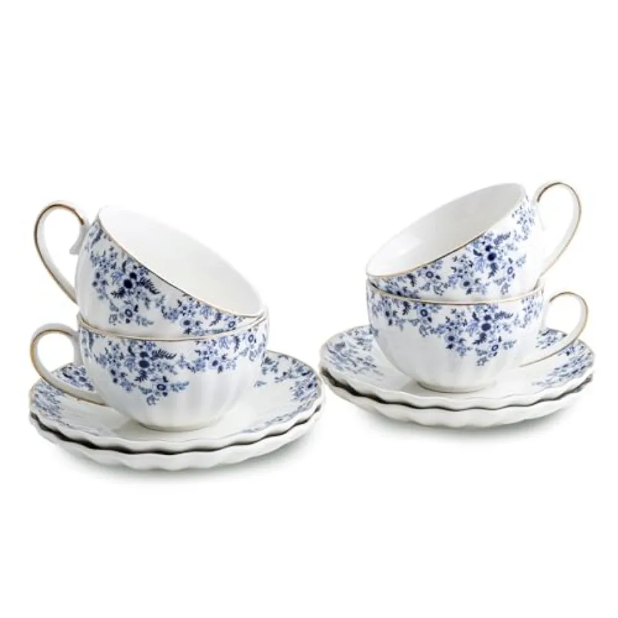 ceramic tea cups and saucers 6oz, floral tea cups for Coffee, Latte, Cafe Mocha and Tea
ceramic tea cups and saucers 6oz, floral tea cups for Coffee, Latte, Cafe Mocha and Tea