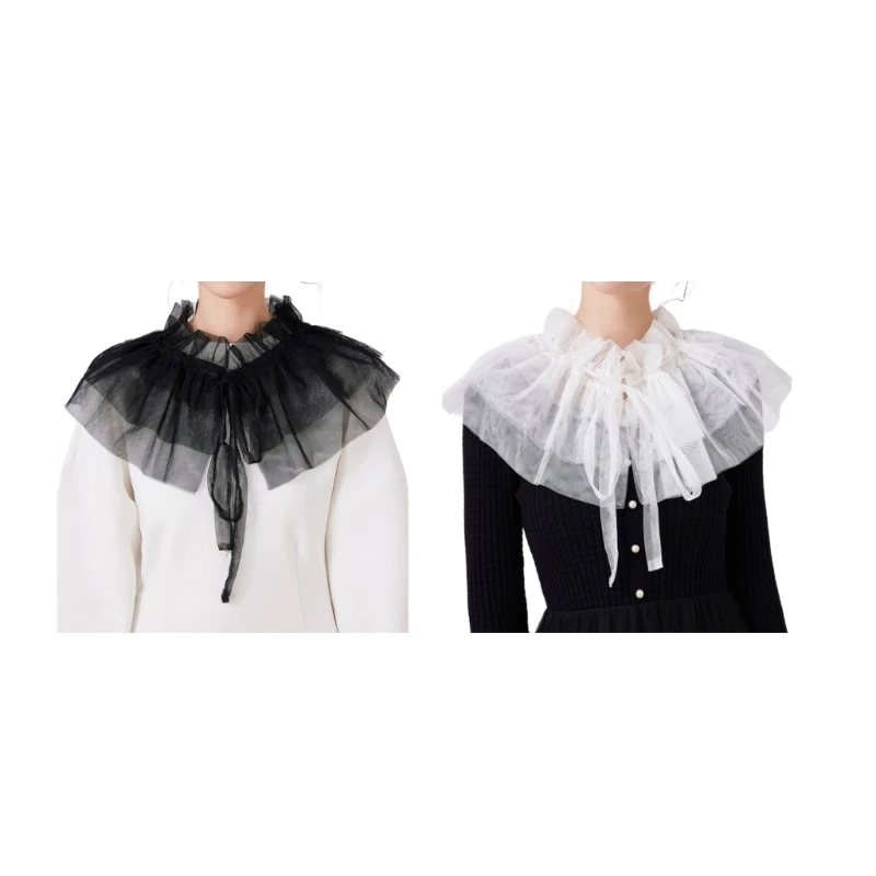 Women Breathable Mesh Short Shawl False Collar Elegant Embroidery Lace Shawl Layering Collar for Party Office and Casual Outfits
Women Breathable Mesh Short Shawl False Collar Elegant Embroidery Lace Shawl Layering Collar for Party Office and Casual Outfits