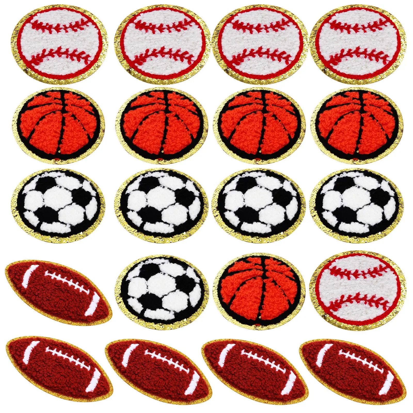 20 Pcs Ball Patches Basketball Football 5 Baseball 5 Olive Sports Iron Applique Acrylic Clothes Mending Fabric Jeans Hole Repair
20 Pcs Ball Patches Basketball Football 5 Baseball 5 Olive Sports Iron Applique Acrylic Clothes Mending Fabric Jeans Hole Repair