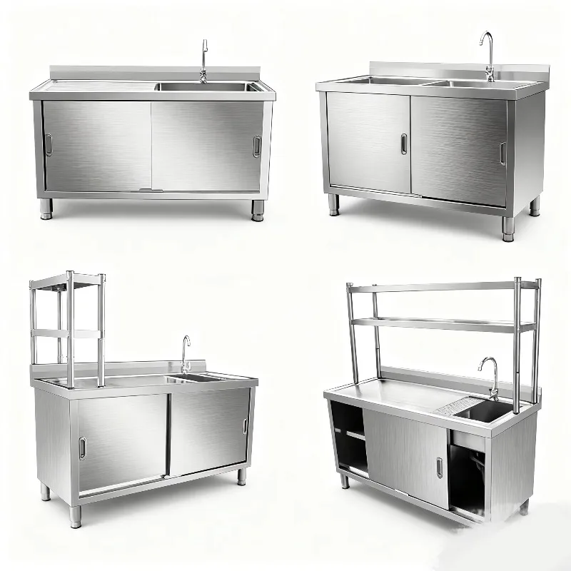 Commercial Kitchen Stainless Steel Sink Cabinet Single Bowl Sink with Shelf for Hotel Restaurant
Commercial Kitchen Stainless Steel Sink Cabinet Single Bowl Sink with Shelf for Hotel Restaurant
