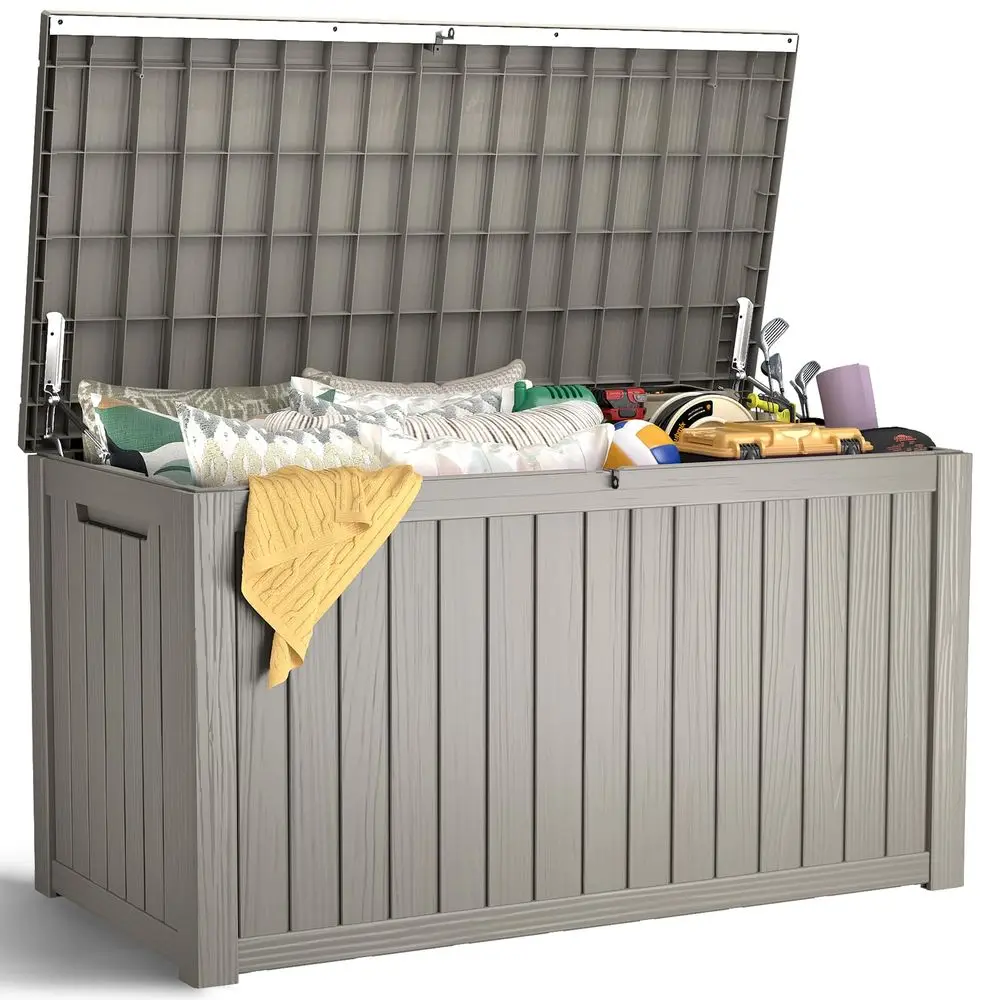 Outdoor Storage Box, Waterproof Deck Box, Outdoor Patio Storage Bin, Weatherproof Grey, 200 Gallon
Outdoor Storage Box, Waterproof Deck Box, Outdoor Patio Storage Bin, Weatherproof Grey, 200 Gallon