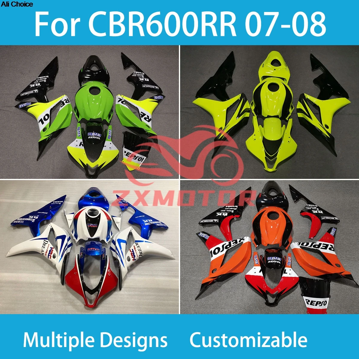 ZXMT Plastic Fairing Kit CBR600RR 07 08 Motorcycle Injection Body Set Fairings for Honda CBR 600RR 2007 2008
ZXMT Plastic Fairing Kit CBR600RR 07 08 Motorcycle Injection Body Set Fairings for Honda CBR 600RR 2007 2008