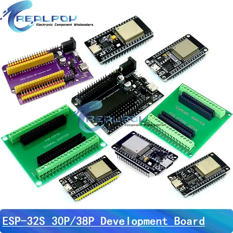 ESP32 ESPWROOM32 Micro/Type-c USB CH340C CP2102 WiFi+Bluetooth Ultra-Low Power Dual Core ESP32-DevKitC32 ESP-32S Expansion Board