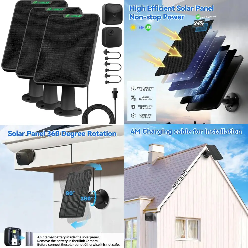 Outdoor 6W Solar Panel with Battery for Compatible Cameras, Waterproof IP65, 13.1ft Cable
Outdoor 6W Solar Panel with Battery for Compatible Cameras, Waterproof IP65, 13.1ft Cable