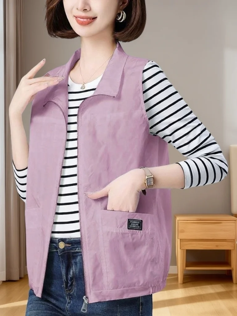 Spring Summer Loose Fit Slimming Casual Lightweight Vest Jacket for Middle-Aged Mothers Fashionable Outerwear Vest
Spring Summer Loose Fit Slimming Casual Lightweight Vest Jacket for Middle-Aged Mothers Fashionable Outerwear Vest