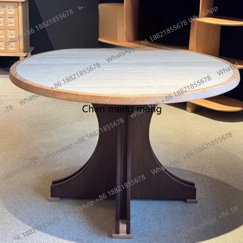 French medieval solid wood slate travertine round dining table for home small apartment art circle
French medieval solid wood slate travertine round dining table for home small apartment art circle