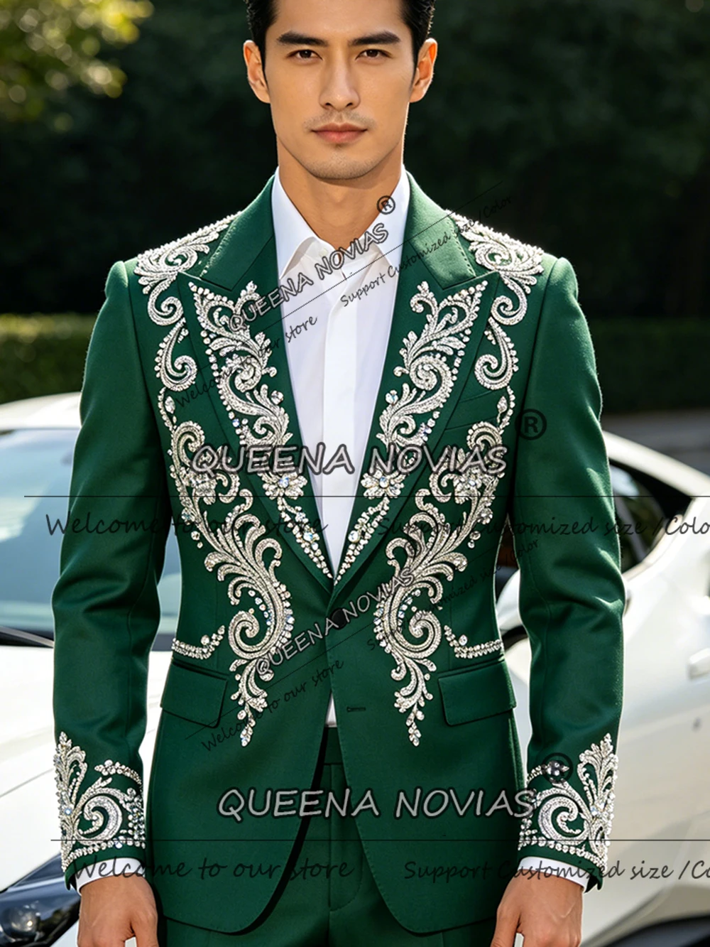 Sparkling Beaded Stones Suit Men For Wedding Single Breasted Jacket Pants 2 Pieces Sets Groom Prom Tuxedos Customized Man Outfit
Sparkling Beaded Stones Suit Men For Wedding Single Breasted Jacket Pants 2 Pieces Sets Groom Prom Tuxedos Customized Man Outfit