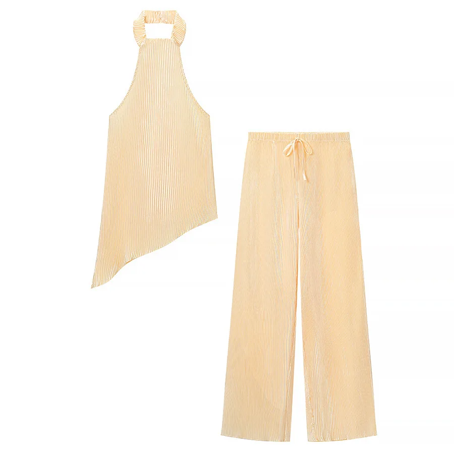 Dave&di Wrinkled Sleeveless Neck Hanging Vest Wide Leg Pants Two-piece Set Woman Clothes Pant Sets New Two Piece Set Women's
Dave&di Wrinkled Sleeveless Neck Hanging Vest Wide Leg Pants Two-piece Set Woman Clothes Pant Sets New Two Piece Set Women's