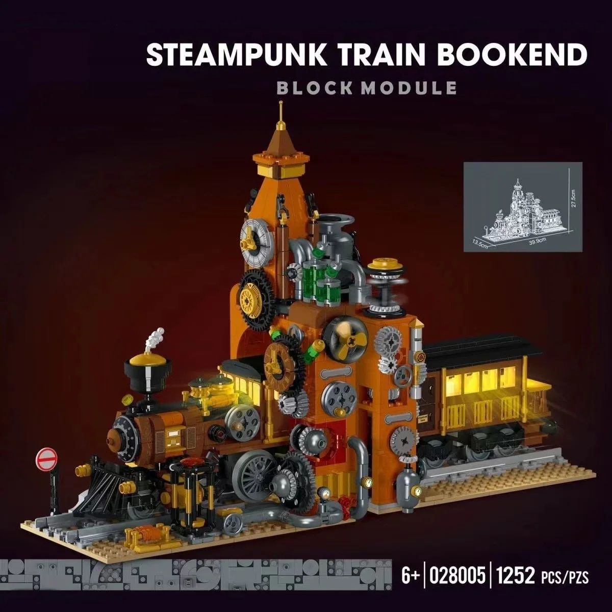 1252pcs Steam Punk Train Bookends Station Platform Building Blocks Vintage Themed Decorative Item for Books
1252pcs Steam Punk Train Bookends Station Platform Building Blocks Vintage Themed Decorative Item for Books