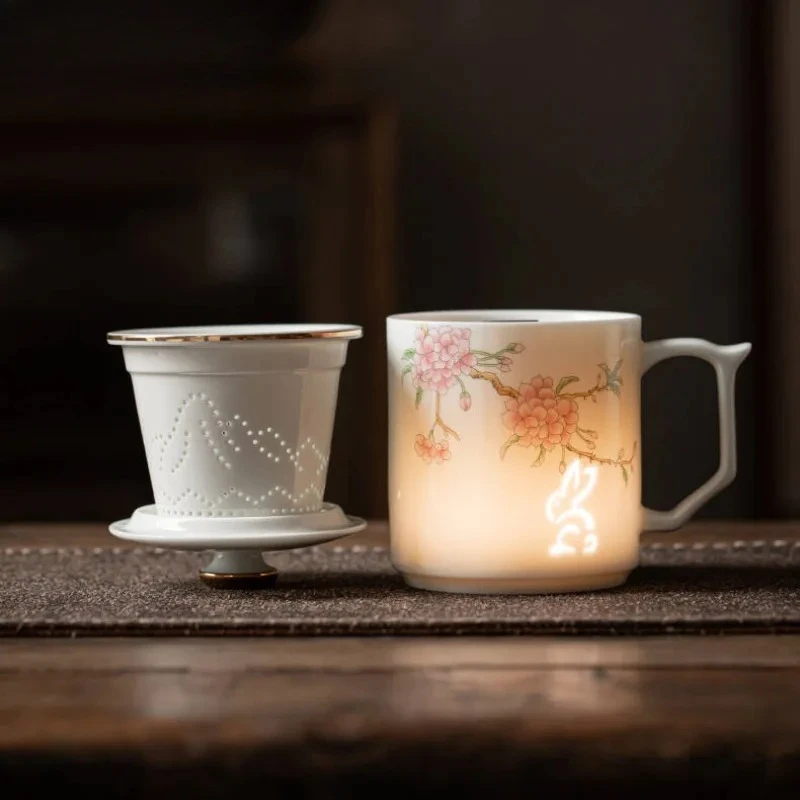 380ML Exquisite White Porcelain Filter Tea Separator Cup Personal Office Work Mug Tea Separation With Lid Filter Mug Drinkware
380ML Exquisite White Porcelain Filter Tea Separator Cup Personal Office Work Mug Tea Separation With Lid Filter Mug Drinkware