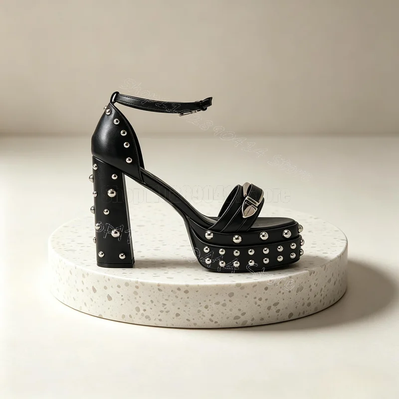 Silver Round Rivets Buckle Black Platform Sandals Buckle Strap Women Shoes Chunky High Heel Party Feast 2026 Zapatos Para Mujere
Silver Round Rivets Buckle Black Platform Sandals Buckle Strap Women Shoes Chunky High Heel Party Feast 2026 Zapatos Para Mujere