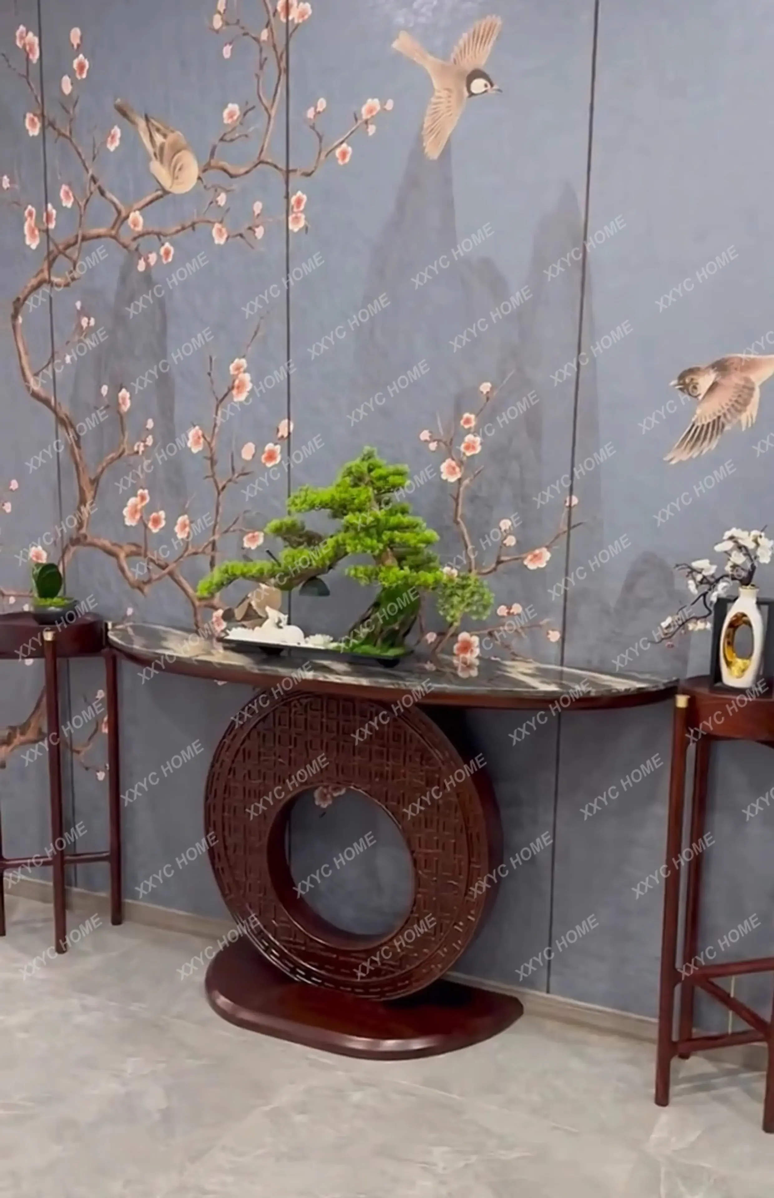 Entrance table Simple Zen marble solid wood entrance cabinet Entrance hall against the wall End view table
Entrance table Simple Zen marble solid wood entrance cabinet Entrance hall against the wall End view table
