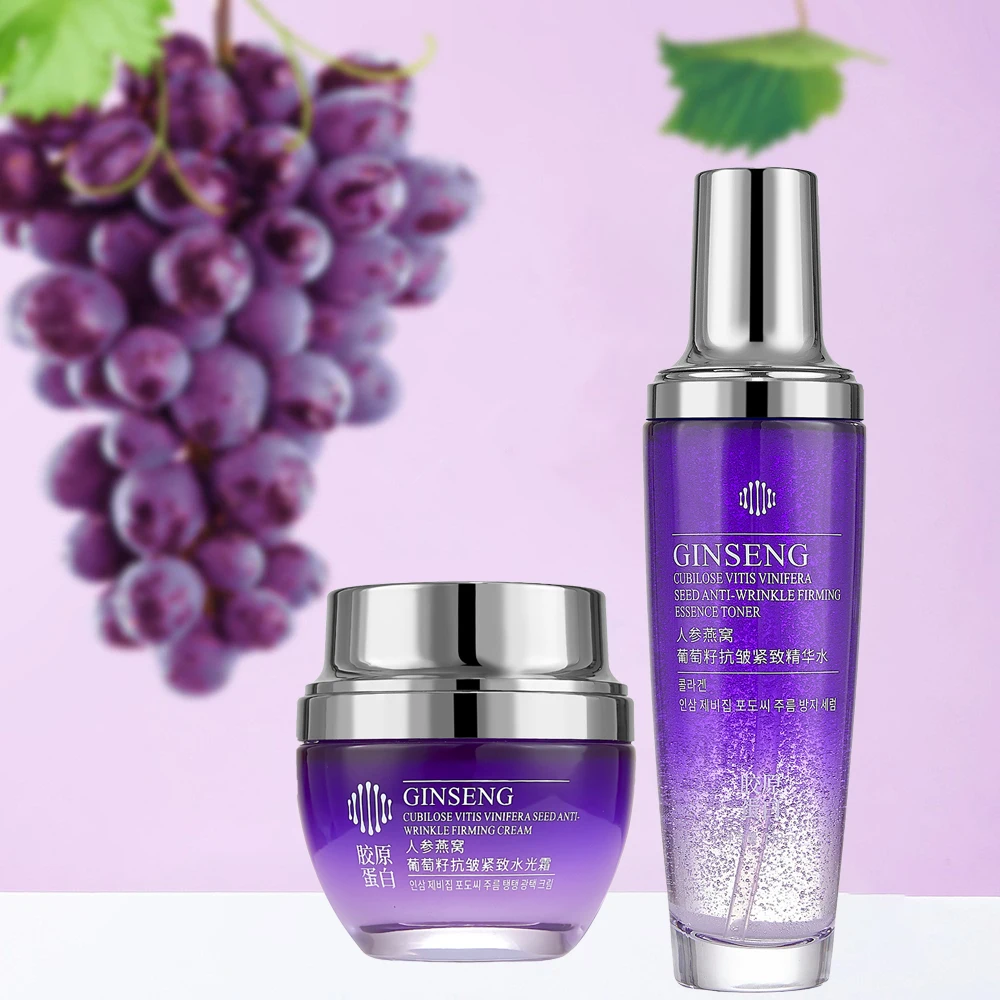 Ginseng Bird's Nest Grape Seed Anti Wrinkle Firming Essence Water Facial Moisturize Tighten Delicate Smooth Skincare Face Toner
Ginseng Bird's Nest Grape Seed Anti Wrinkle Firming Essence Water Facial Moisturize Tighten Delicate Smooth Skincare Face Toner