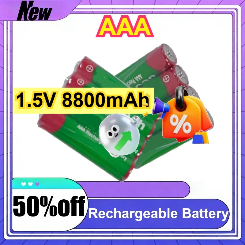 Alkaline 1.5V 8800mAh AAA Rechargeable Batteries, Industrial Grade 1.5V 2-Pack for Remote Controls, Clocks and Toys
Alkaline 1.5V 8800mAh AAA Rechargeable Batteries, Industrial Grade 1.5V 2-Pack for Remote Controls, Clocks and Toys