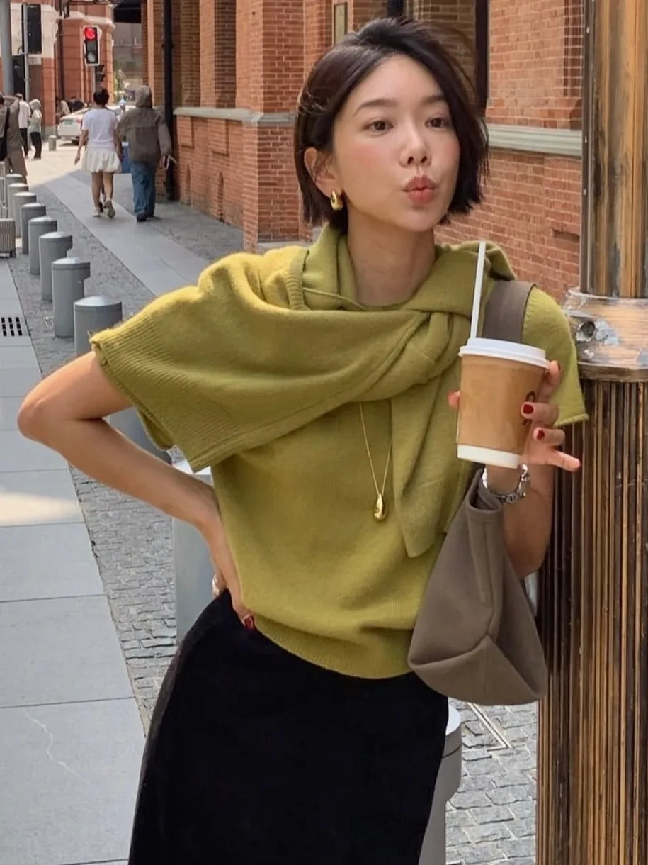 Chic Autumn Winter e Scarf ort Sve Knitted irt Cardigan Outerwear Women's Top Tee-Piece Set Trendy Commute Sle
Chic Autumn Winter e Scarf ort Sve Knitted irt Cardigan Outerwear Women's Top Tee-Piece Set Trendy Commute Sle