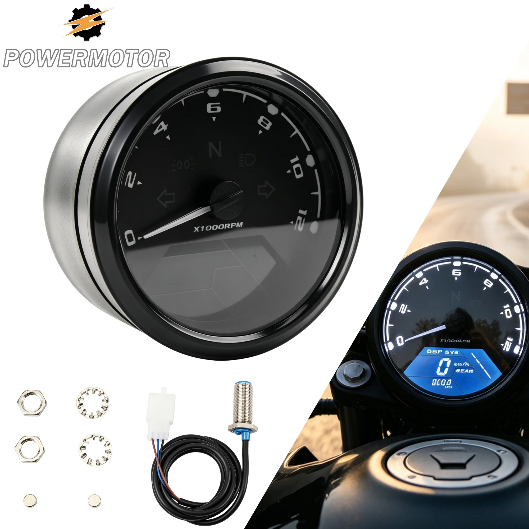 New Universal 12000RMP Motorcycle LCD Speedometer Odometer Tachometer Hour Meter 1-4 Cylinders Gear Indicator for Honda Yamaha
New Universal 12000RMP Motorcycle LCD Speedometer Odometer Tachometer Hour Meter 1-4 Cylinders Gear Indicator for Honda Yamaha