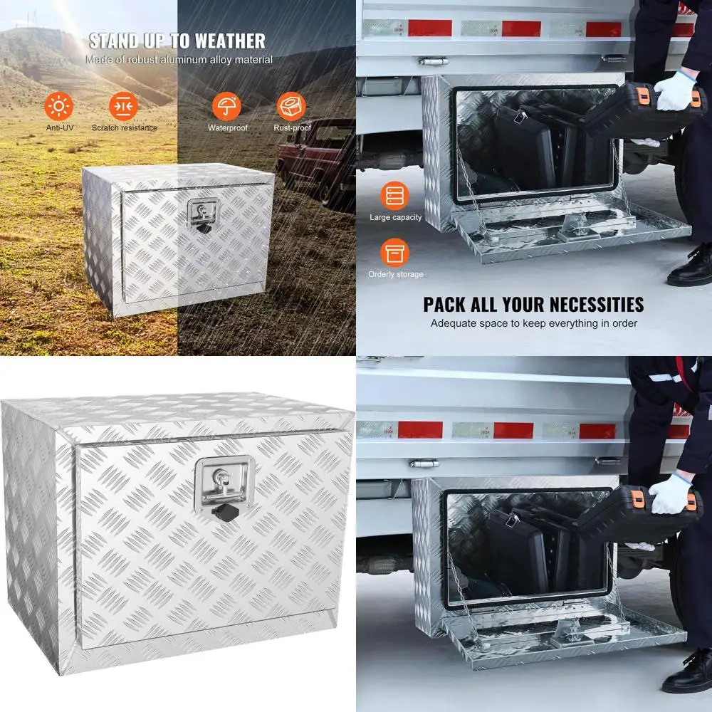 24x14x16 Heavy-Duty Diamond Plate Truck Storage Box with Lock and Waterproof for Pickups, Vans, and Trailers
24x14x16 Heavy-Duty Diamond Plate Truck Storage Box with Lock and Waterproof for Pickups, Vans, and Trailers