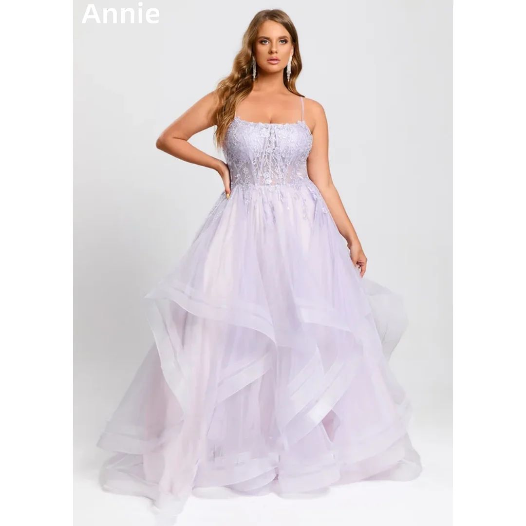 Annie Lace Embroidery Prom Dresses Gorgeous Light Purple Evening Dresses Women's Tulle Corset Vestidos De FiestaCustomized
Annie Lace Embroidery Prom Dresses Gorgeous Light Purple Evening Dresses Women's Tulle Corset Vestidos De FiestaCustomized