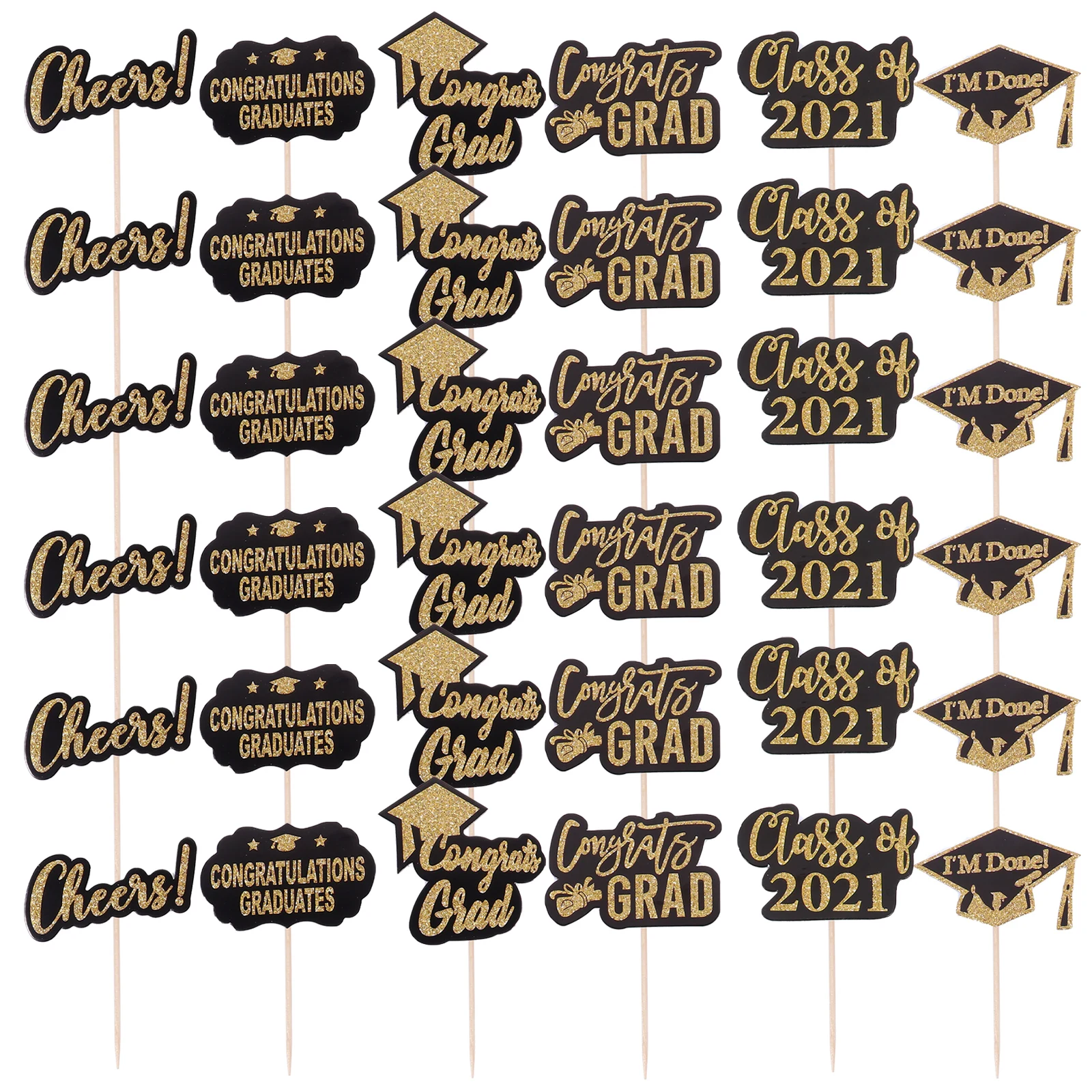 36 Pcs Graduation Cake Topper Inserts Paper Gold Decor Dessert Party Supplies Cake Decorations Celebratory Items
36 Pcs Graduation Cake Topper Inserts Paper Gold Decor Dessert Party Supplies Cake Decorations Celebratory Items