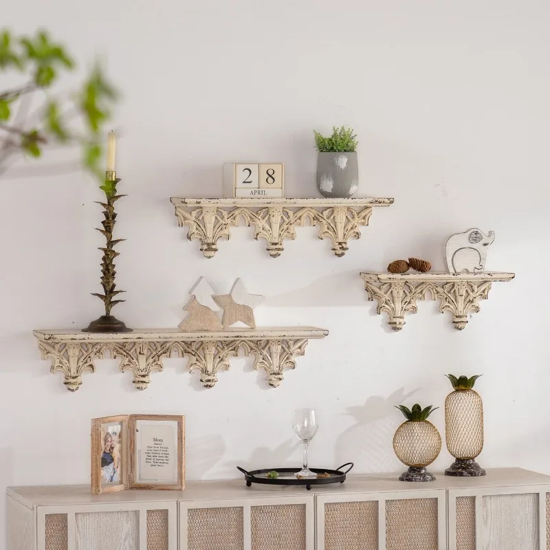 American Vintage Wall Shelf, European Relief Carved Shelf, Wall Mounted Storage Rack for Home, Rustic Decor, Space-saving
American Vintage Wall Shelf, European Relief Carved Shelf, Wall Mounted Storage Rack for Home, Rustic Decor, Space-saving