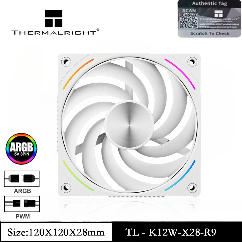 Thermalright TL-K12W-X28-R9 1/3/5 Pack 120mm PC Case Fan, Low Noise/Ring Blade/LCP Material Polymer Blade/28mm Thick Fan
Thermalright TL-K12W-X28-R9 1/3/5 Pack 120mm PC Case Fan, Low Noise/Ring Blade/LCP Material Polymer Blade/28mm Thick Fan