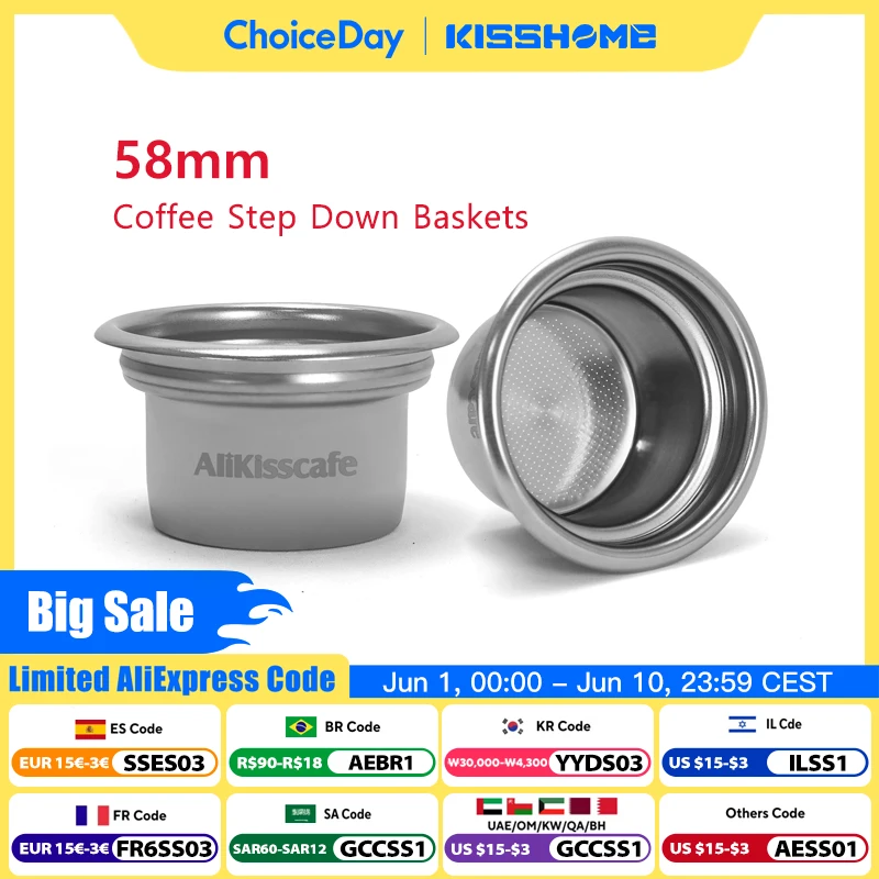 AliKisscafe Coffee Filter Basket 58mm To 49mm Step Down Baskets Kit Screen For Bottomless Portafilter Barista Espresso Accessory
AliKisscafe Coffee Filter Basket 58mm To 49mm Step Down Baskets Kit Screen For Bottomless Portafilter Barista Espresso Accessory